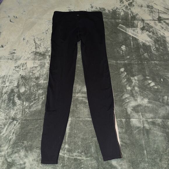 Athleta Metro Tight Leggings Women's ST Black Side Striped Ankle Zip Activewear - Picture 2 of 9